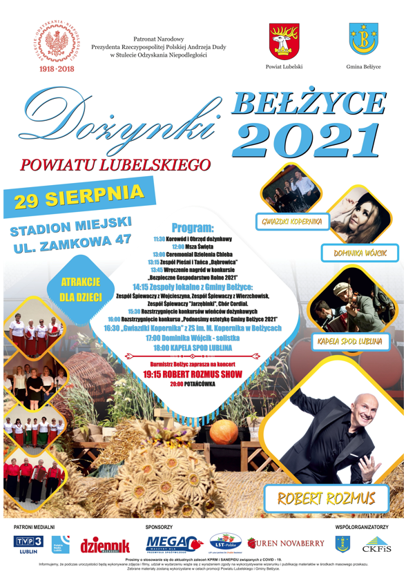 plakat - Dożynki Powiatowe - Bełżyce 2021